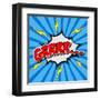 Superhero Bashing Comics Bubble-jirawatp-Framed Art Print