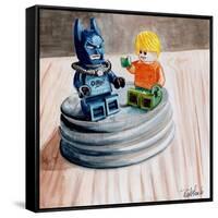 Superhero Fist Bump-Jennifer Redstreake Geary-Framed Stretched Canvas