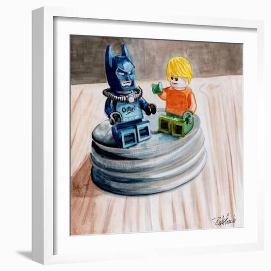 Superhero Fist Bump-Jennifer Redstreake Geary-Framed Art Print