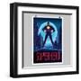 Superhero in Action. Superhero in the Night City. Poster Layout-Lana Stem-Framed Art Print