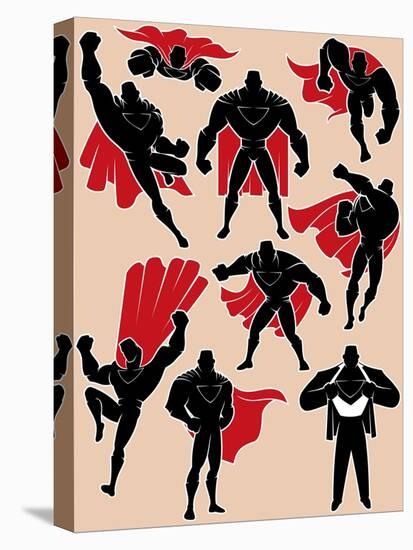 Superhero in Action-Malchev-Stretched Canvas