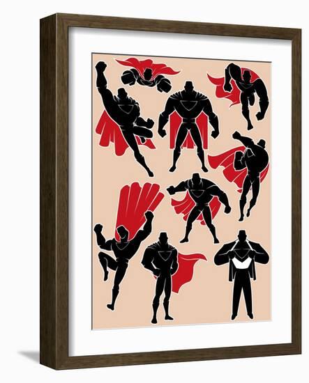 Superhero in Action-Malchev-Framed Art Print