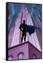 Superhero in City-Malchev-Framed Stretched Canvas