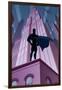 Superhero in City-Malchev-Framed Art Print