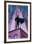 Superhero in City-Malchev-Framed Art Print