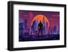 Superhero in Futuristic City 2-Malchev-Framed Photographic Print