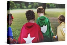 Superhero Kids Aspirations Fun Outdoors Concept-Rawpixel com-Stretched Canvas