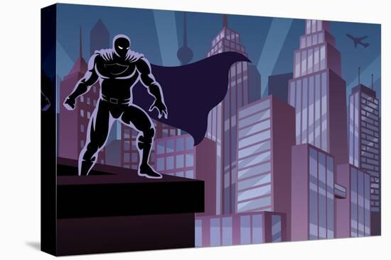 Superhero on Roof-Malchev-Stretched Canvas
