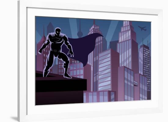 Superhero on Roof-Malchev-Framed Premium Giclee Print