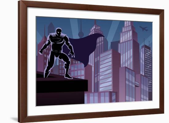 Superhero on Roof-Malchev-Framed Premium Giclee Print