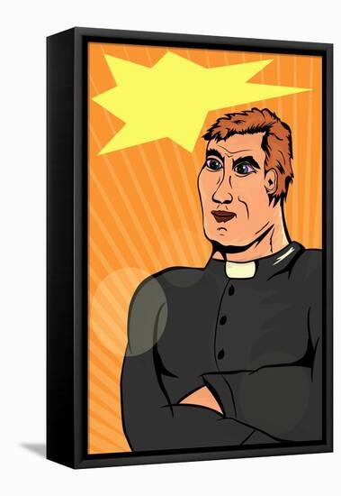 Superhero Priest-Norbert Sobolewski-Framed Stretched Canvas