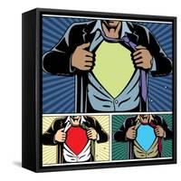 Superhero under Cover-Malchev-Framed Stretched Canvas