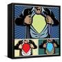 Superhero under Cover-Malchev-Framed Stretched Canvas