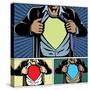 Superhero under Cover-Malchev-Stretched Canvas