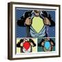 Superhero under Cover-Malchev-Framed Art Print