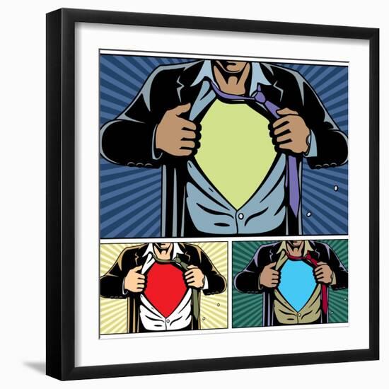 Superhero under Cover-Malchev-Framed Art Print