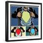 Superhero under Cover-Malchev-Framed Art Print