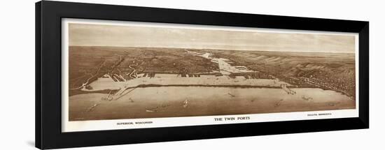 Superior-Duluth, Wisconsin - Panoramic Map-Lantern Press-Framed Art Print