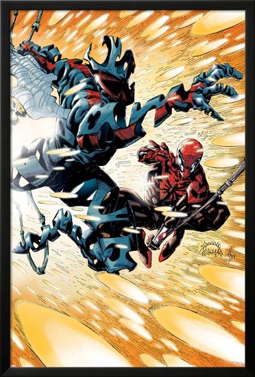 Superior Spider-Man #19 Cover: Spider-Man, Spider-Man 2099-Ryan Stegman-Lamina Framed Poster
