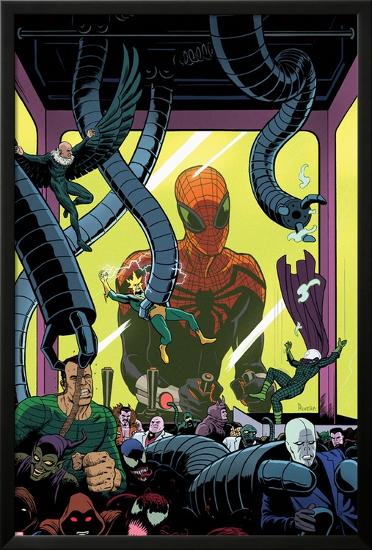 Superior Spider-Man Team-Up #5 Cover: Spider-Man, Vulture, Electro, Sandman, Green Goblin, Kingpin-Paolo Rivera-Lamina Framed Poster