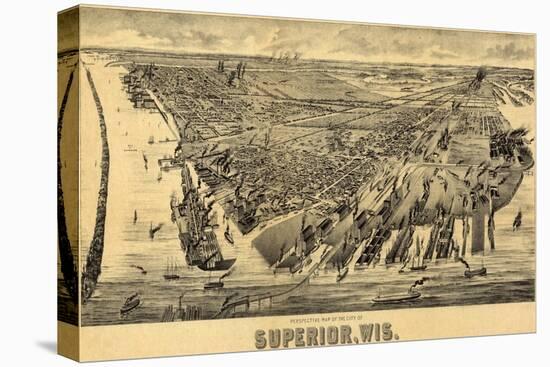 Superior, Wisconsin - Panoramic Map-Lantern Press-Stretched Canvas