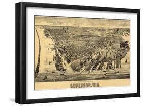 Superior, Wisconsin - Panoramic Map-Lantern Press-Framed Art Print