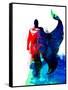 Superman Watercolor-Jack Hunter-Framed Stretched Canvas