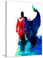 Superman Watercolor-Jack Hunter-Stretched Canvas