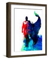 Superman Watercolor-Jack Hunter-Framed Art Print