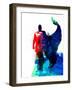 Superman Watercolor-Jack Hunter-Framed Art Print