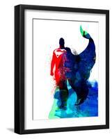 Superman Watercolor-Jack Hunter-Framed Art Print