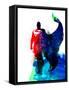 Superman Watercolor-Jack Hunter-Framed Stretched Canvas