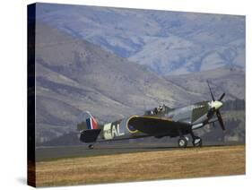 Supermarine Spitfire, British and Allied WWII War Plane, South Island, New Zealand-David Wall-Stretched Canvas