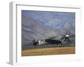 Supermarine Spitfire, British and Allied WWII War Plane, South Island, New Zealand-David Wall-Framed Premium Photographic Print