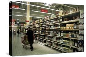 Supermarket Interior, Dieppe, Normandy, France-Nelly Boyd-Stretched Canvas