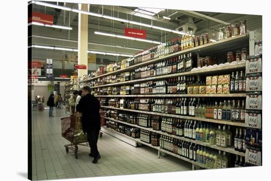 Supermarket Interior, Dieppe, Normandy, France-Nelly Boyd-Stretched Canvas