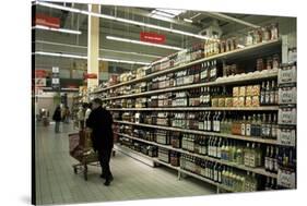 Supermarket Interior, Dieppe, Normandy, France-Nelly Boyd-Stretched Canvas