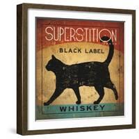 Superstition Black Label Whiskey Cat-Ryan Fowler-Framed Art Print