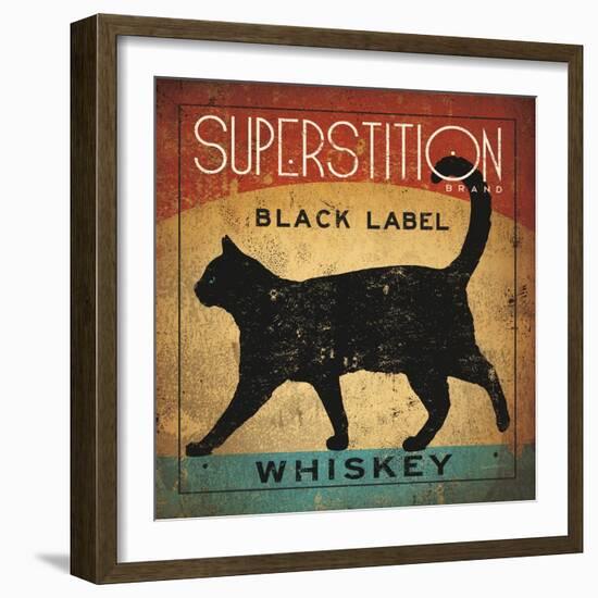 Superstition Black Label Whiskey Cat-Ryan Fowler-Framed Art Print