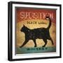 Superstition Black Label Whiskey Cat-Ryan Fowler-Framed Art Print