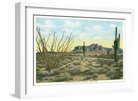 Superstition Mountain, Apache Trail-null-Framed Art Print