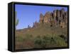 Superstition Mountains, Lost Dutchman State Park, Arizona, USA-Kristin Mosher-Framed Stretched Canvas