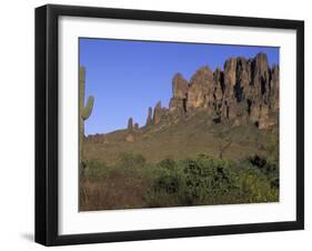 Superstition Mountains, Lost Dutchman State Park, Arizona, USA-Kristin Mosher-Framed Premium Photographic Print