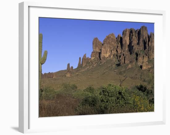 Superstition Mountains, Lost Dutchman State Park, Arizona, USA-Kristin Mosher-Framed Photographic Print