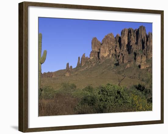 Superstition Mountains, Lost Dutchman State Park, Arizona, USA-Kristin Mosher-Framed Photographic Print