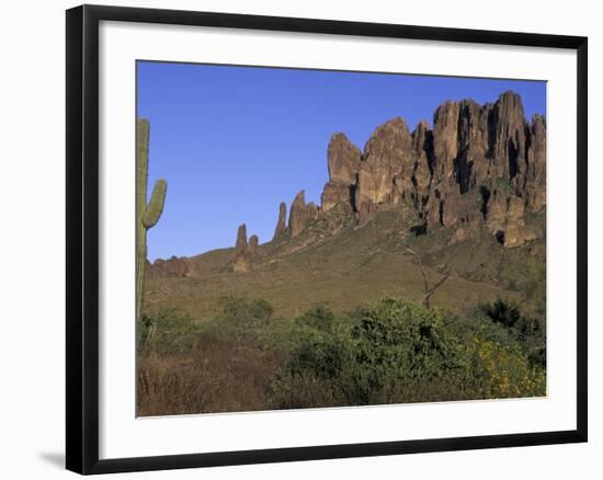 Superstition Mountains, Lost Dutchman State Park, Arizona, USA-Kristin Mosher-Framed Photographic Print