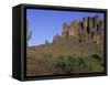 Superstition Mountains, Lost Dutchman State Park, Arizona, USA-Kristin Mosher-Framed Stretched Canvas