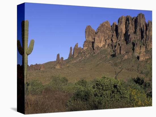 Superstition Mountains, Lost Dutchman State Park, Arizona, USA-Kristin Mosher-Stretched Canvas