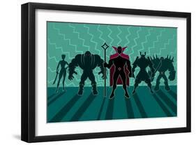 Supervillain Team-Malchev-Framed Art Print