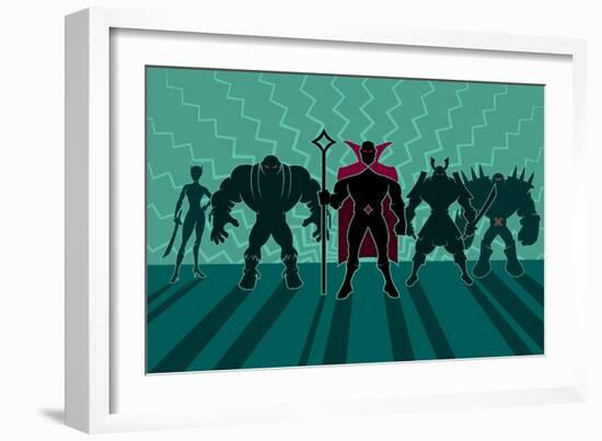 Supervillain Team-Malchev-Framed Art Print